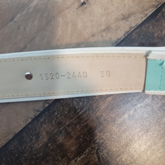 38 Escada Vintage Turquoise Belt Silver Seashell Studs Embellishments - Picture 3 of 8